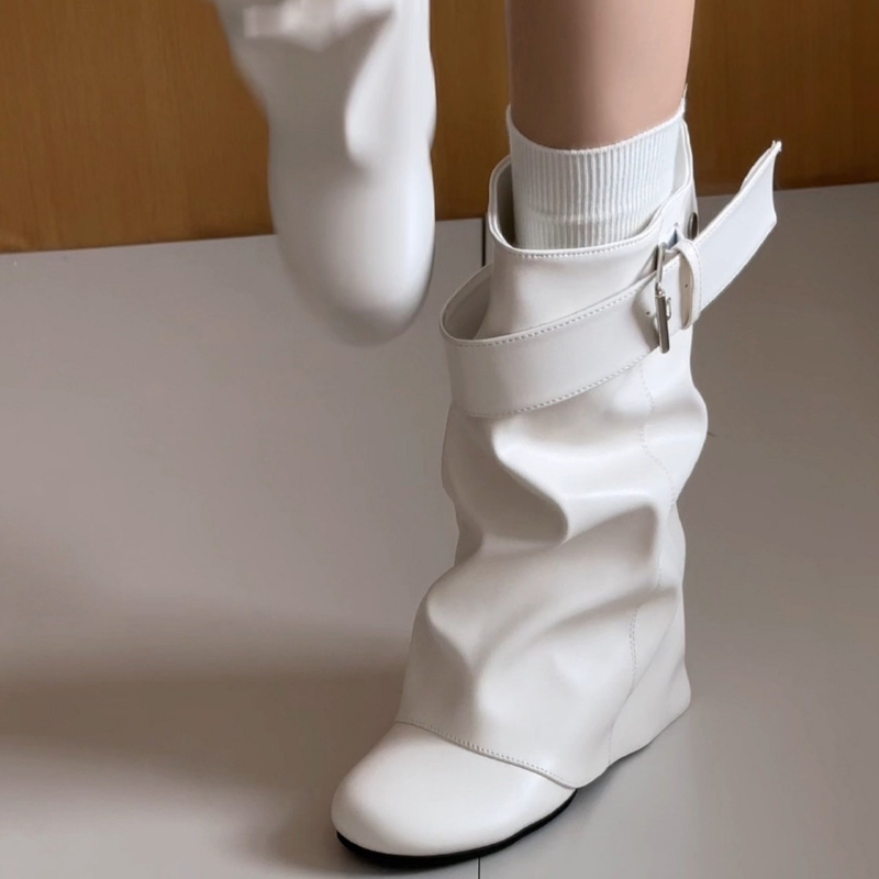 Street Fashion News - New Women Slouchy Mid Calf Leather
