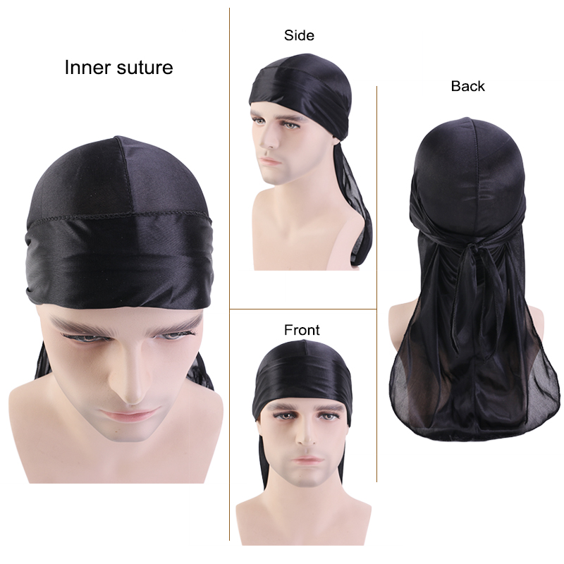 3PCS/LOT Long Durag Silk Satin - đánh giá và giá Street Fashion Hats