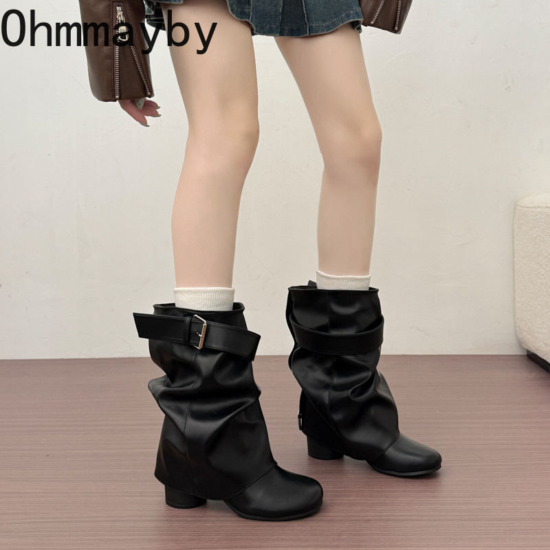 New Women Slouchy Mid Calf Lea - đánh giá và giá Street Fashion News